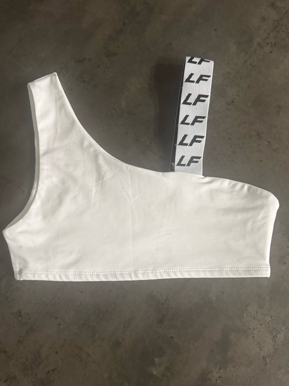 LF One-Shoulder White Crop Top S